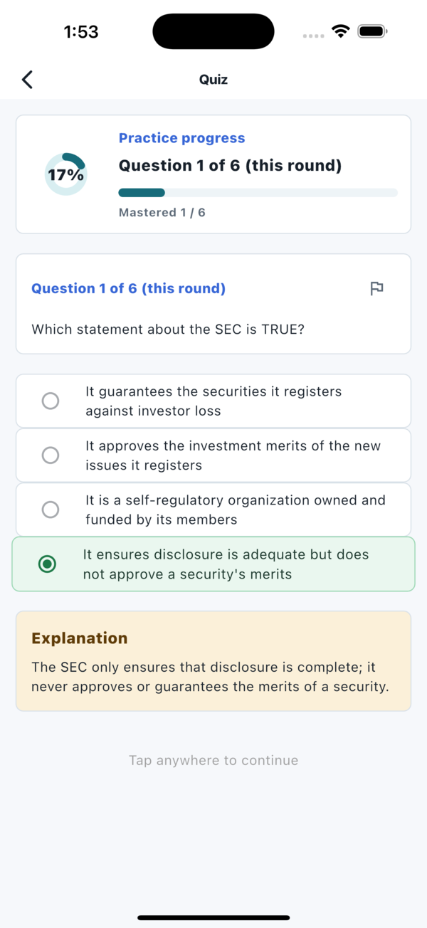 Answer explanation in Handy Series 7